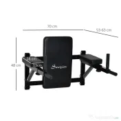 HOMCOM Bară de Tracțiuni pentru Montare pe Perete, Echipament Fitness Acasă, 70x48x53-63cm, Negru | Aosom Romania 