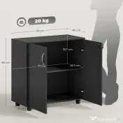 Vinsetto Dulap pentru Documente, cu Încuietoare, 2 Uși și Raft Interior, 80x40x80 cm, Negru | Aosom Romania 