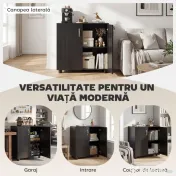 Vinsetto Dulap pentru Documente, cu Încuietoare, 2 Uși și Raft Interior, 80x40x80 cm, Negru | Aosom Romania 