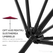 Outsunny Umbrelă de Grădină Inclinabilă 3x2.45m, Poliester Impermeabil, Rosu Bordeaux | Aosom Romania 