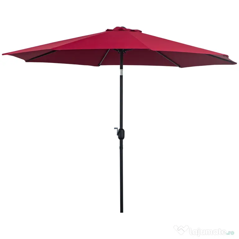 Outsunny Umbrelă de Grădină Inclinabilă 3x2.45m, Poliester Impermeabil, Rosu Bordeaux | Aosom Romania
