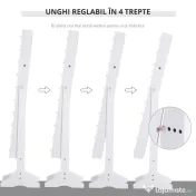 HOMCOM Dulap pentru Bijuterii cu Oglindă și LED-uri, Spațiu Amplu de Depozitare, 40x37x146 cm, Alb | Aosom Romania 