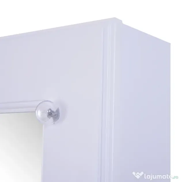 HOMCOM Dulap pentru Bijuterii cu Oglindă și LED-uri, Spațiu Amplu de Depozitare, 40x37x146 cm, Alb | Aosom Romania