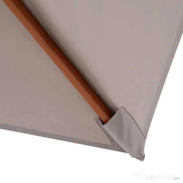 Outsunny Umbrelă de Soare Reglabilă pentru Grădină, Cadru din Lemn, 2x1.5m, Gri | Aosom Romania