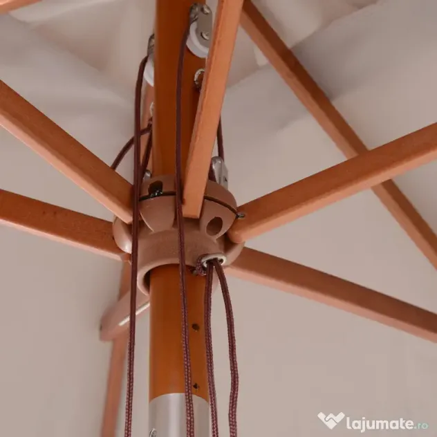 Outsunny Umbrelă de Soare Reglabilă pentru Grădină, Cadru din Lemn, 2x1.5m, Gri | Aosom Romania
