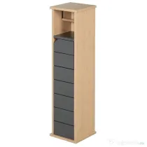 Homcom Dulap Baie – 18×18×75 cm, Raft Reglabil pentru Hartie Igienica