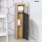 HOMCOM Dulap Baie Îngust pentru Hârtie Igienică Raft Reglabil 18x18x75cm Design Compact | Aosom Romania