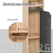 HOMCOM Dulap Baie Îngust pentru Hârtie Igienică Raft Reglabil 18x18x75cm Design Compact | Aosom Romania
