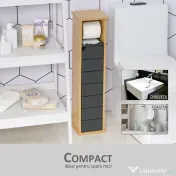 HOMCOM Dulap Baie Îngust pentru Hârtie Igienică Raft Reglabil 18x18x75cm Design Compact | Aosom Romania