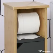 HOMCOM Dulap Baie Îngust pentru Hârtie Igienică Raft Reglabil 18x18x75cm Design Compact | Aosom Romania