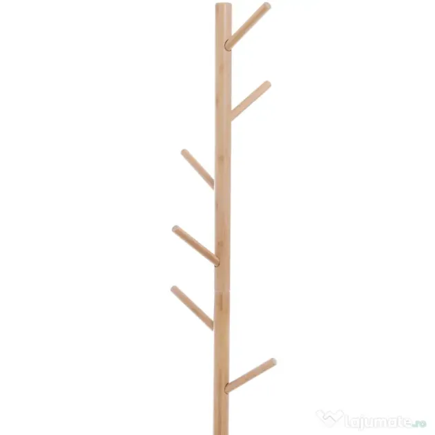 HOMCOM Bancă hol, cu un Cuier în Bambus, Design Modern, Spațiu de Depozitare, Alb și Lemn, 80x30x180 cm | Aosom Romania