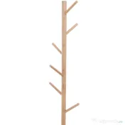 HOMCOM Cuier de Perete cu Bancă din Bambus, Pantofar și Agățătoare pentru Hol, Design Modern, 80x30x180cm, Alb și Lemn Natural 