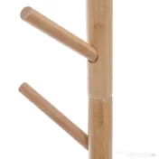 HOMCOM Cuier de Perete cu Bancă din Bambus, Pantofar și Agățătoare pentru Hol, Design Modern, 80x30x180cm, Alb și Lemn Natural 
