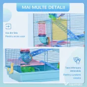 Pawhut Cusca Hamsteri 5 Etaje – Albastra cu Accesorii Incluse 