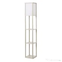 HOMCOM Lampă de podea cu rafturi integrate, Suport E27, 40W, Design Modern din MDF, 26x26x160cm, Stejar | Aosom Romania