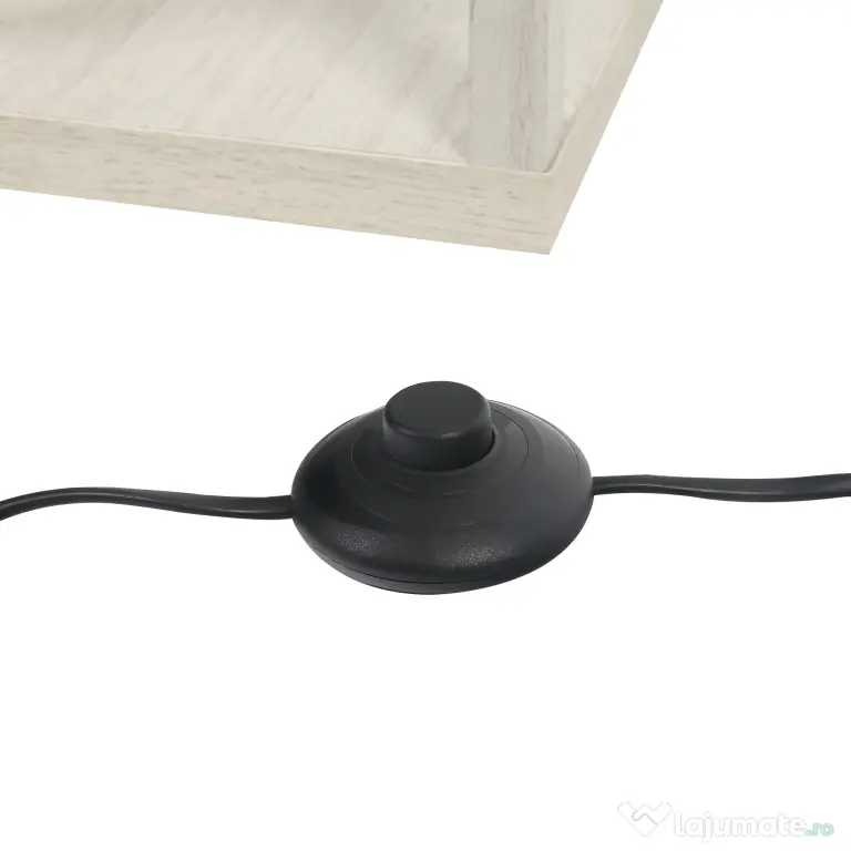 HOMCOM Lampă de podea cu rafturi integrate, Suport E27, 40W, Design Modern din MDF, 26x26x160cm, Stejar | Aosom Romania