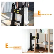 DURHAND Scară telescopică pliabilă cu 10 trepte din aluminiu și metal pentru interior și exterior, 320x67x7 cm, negru 