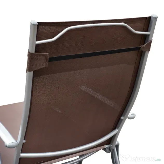 Outsunny Sezlong Pliabil Rabatabil Prendisole, Confortabil pentru Plajă și Grădină, Metal, 137x63.5x100.5 cm, Maro | Aosom Romania