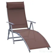 Outsunny Sezlong Relax Rabatabil Pliabil Schelet in Metal 137x63.5x100.5cm Maro 