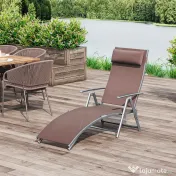 Outsunny Sezlong Relax Rabatabil Pliabil Schelet in Metal 137x63.5x100.5cm Maro 