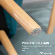 HOMCOM Fotoliu modern din catifea albastru, design de lux, confortabil, cu cadru metalic, ideal pentru living și dormitor 