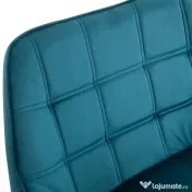 HOMCOM Fotoliu modern din catifea albastru, design de lux, confortabil, cu cadru metalic, ideal pentru living și dormitor 