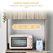 HOMCOM Bufet Modern pentru Bucătărie, Dulapuri și Sertare, Rafturi Reglabile, PAL, Gri, Spațiu Optimizat | Aosom Romania