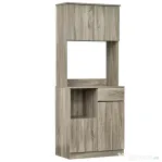 HOMCOM Bufet Modern pentru Bucatarie sau Sala de Pranz, 71x41x178cm, Gri