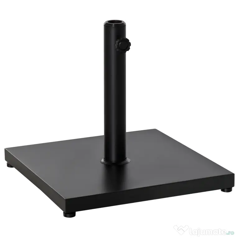 Baza de Umbrelă Pătrată Outsunny pentru Stâlpi Diferite Dimensiuni Φ3/3.5/3.8, Suport Robust 45x45x39cm, Negru | Aosom Romania