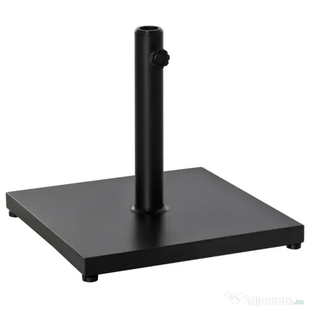 Baza de Umbrelă Pătrată Outsunny pentru Stâlpi Diferite Dimensiuni Φ3/3.5/3.8, Suport Robust 45x45x39cm, Negru | Aosom Romania
