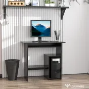 HOMCOM Birou PC Modern din Lemn cu Raft pentru Unitatea Centrală și Spațiu pentru Tastatură Glisantă, 80x45x75 cm, Negru 