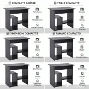 HOMCOM Birou PC Modern din Lemn cu Raft pentru Unitatea Centrală și Spațiu pentru Tastatură Glisantă, 80x45x75 cm, Negru 