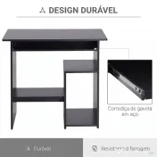HOMCOM Birou PC Modern din Lemn cu Raft pentru Unitatea Centrală și Spațiu pentru Tastatură Glisantă, 80x45x75 cm, Negru 