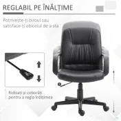 Vinsetto Scaun Birou Negru – Rotativ Captusit cu Roti 