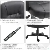 Vinsetto Scaun Birou Negru – Rotativ Captusit cu Roti 