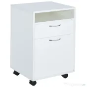 HOMCOM comoda pentru birou, cu roti, 40x35x60cm, alba