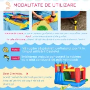 Outsunny Set de Joacă Gonflabil pentru Copii, Tobogan, Trambulină, Piscină, Pistol Apă, 330x245x215cm, Colorat | Aosom Romania