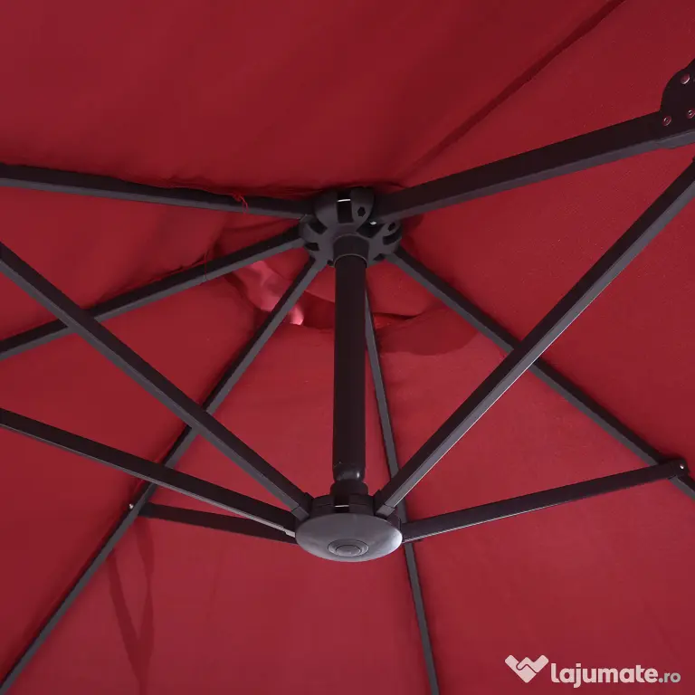 Outsunny Umbrelă Dublă de Grădină în Oțel și Poliester Roșu cu Deschidere Ușoară | Aosom Romania