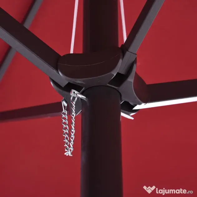 Outsunny Umbrelă Dublă de Grădină în Oțel și Poliester Roșu cu Deschidere Ușoară | Aosom Romania