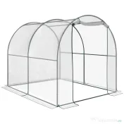 Outsunny Seră de Grădină Tip Tunel, Spațioasă, din PVC, Protecție UV, 250x200x200 cm | Aosom Romania 