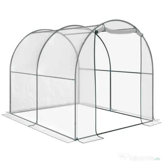 Outsunny Seră de Grădină Tip Tunel, Spațioasă, din PVC, Protecție UV, 250x200x200 cm | Aosom Romania