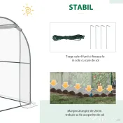 Outsunny Seră de Grădină Tip Tunel, Spațioasă, din PVC, Protecție UV, 250x200x200 cm | Aosom Romania 