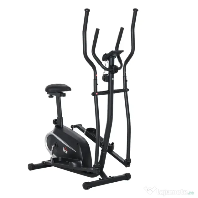 HOMCOM Bicicletă Fitness cu Monitor LCD și 8 Nivele de Rezistență, Antrenament Cardio la Domiciliu | Aosom Romania