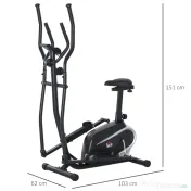 HOMCOM Bicicletă Fitness cu Monitor LCD și 8 Nivele de Rezistență, Antrenament Cardio la Domiciliu | Aosom Romania 