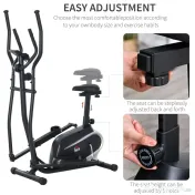 HOMCOM Bicicletă Fitness cu Monitor LCD și 8 Nivele de Rezistență, Antrenament Cardio la Domiciliu | Aosom Romania 