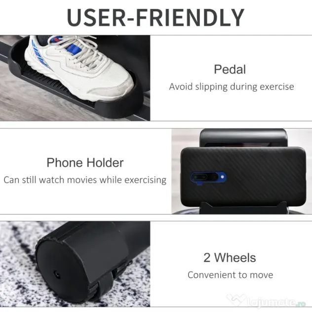 HOMCOM Bicicletă Fitness cu Monitor LCD și 8 Nivele de Rezistență, Antrenament Cardio la Domiciliu | Aosom Romania
