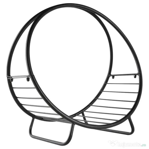 Outsunny Suport pentru lemne de foc Suport lemne in forma de cos design ridicat Greutate maxima 15 kg, negru 45x29.5x47cm | Aosom Romania
