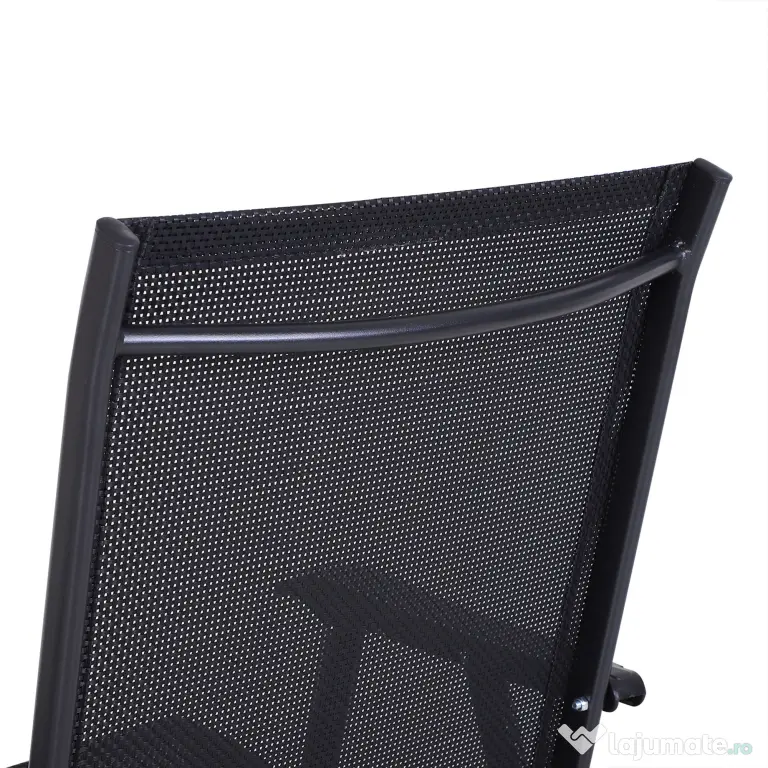 Outsunny Set 2 Scaune de Grădină Pliabile cu Brațe, Scaune pentru Prânz de Exterior din Metal și Texteline, pentru Terasă, Balcon, Curte, Interior și Exterior, 58x64x94cm, Negru | Aosom Romania