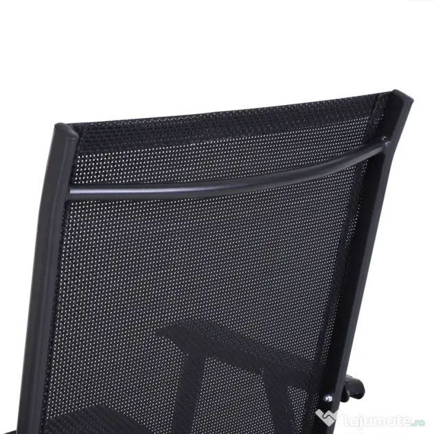 Outsunny Set 2 Scaune de Grădină Pliabile cu Brațe, Scaune pentru Prânz de Exterior din Metal și Texteline, pentru Terasă, Balcon, Curte, Interior și Exterior, 58x64x94cm, Negru | Aosom Romania