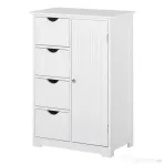 kleankin Mobila de Baie cu Usa Basculanta si Sertare Alb 56 x 30 x83cm